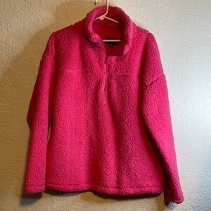 ZENANA mid, zip pocket , Barbie pink, cozy, shirt jacket pullover medium